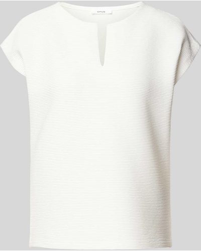 Opus T-Shirt mit Strukturmuster Modell 'Gelotto' - Weiß