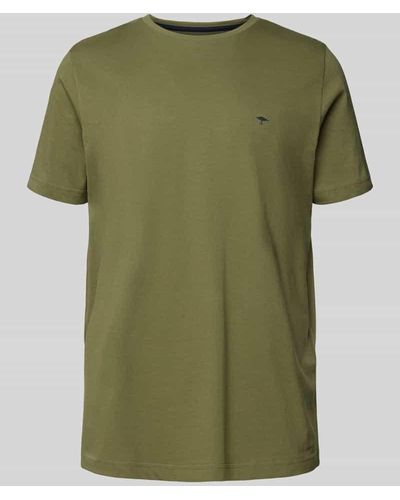 Fynch-Hatton T-Shirt mit Logo-Stitching - Grün