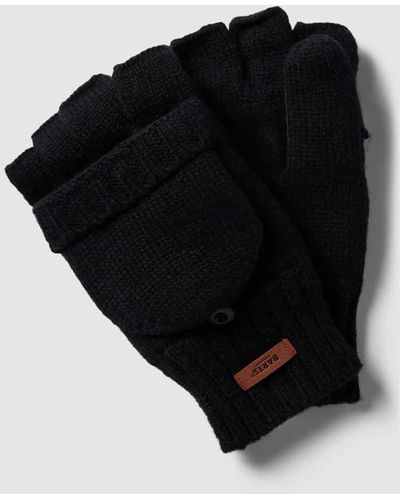 Barts Handschuhe aus Lammawolle mit Label-Detail Modell 'HAAKON' - Schwarz