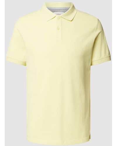 S.oliver Poloshirt mit Label-Stitching - Gelb