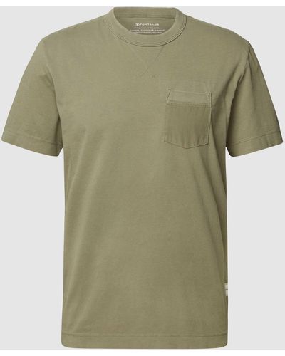 Tom Tailor T-shirt Met Borstzak - The Good Dye Capsule - Groen