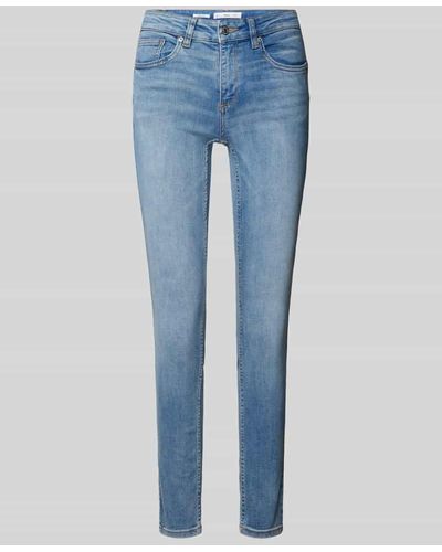 Mango Skinny Fit Jeans im 5-Pocket-Design Modell 'PUSHUP' - Blau