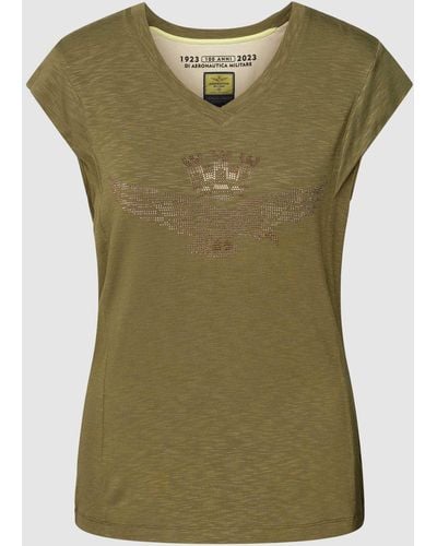 Aeronautica Militare T-shirt Met Labeldetail - Groen