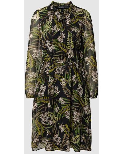 Marc Cain Knielanges Kleid mit floralem Muster - Grün