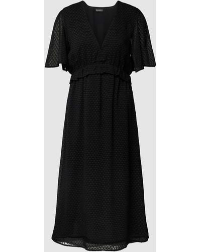 Soaked In Luxury Midi-jurk Met Structuurmotief - Zwart