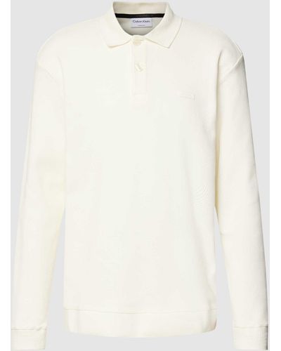 Calvin Klein Poloshirt Met Structuurmotief - Wit