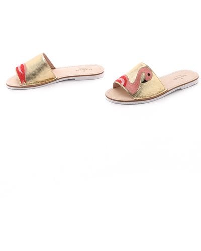 Kate Spade Iggy Flamingo Sandals - Gold Metallic - Pink