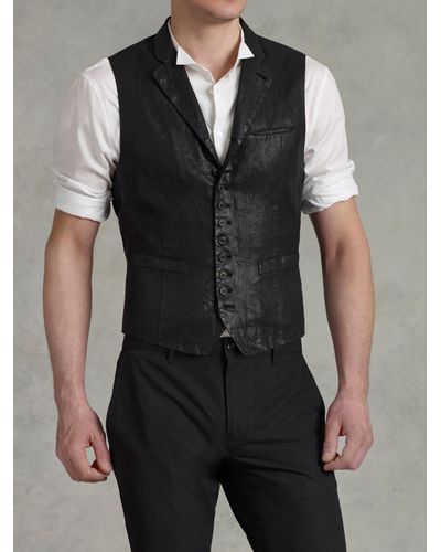 John Varvatos Multi Button Vest - Black
