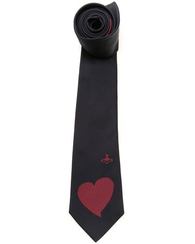 Vivienne Westwood Heart Print Tie - Black