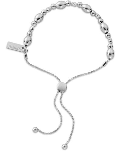 ChloBo Women's Sparkle Oval Adjuster Bracelet - White
