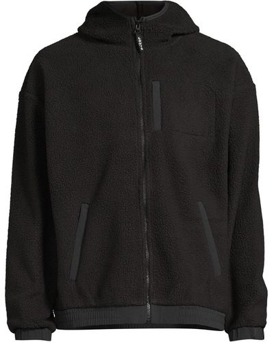 Levi's Men's Hooded Sherpa Zip-up Sweatshirt - Black