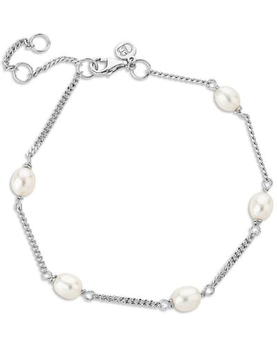 Claudia Bradby Women's Simple Pearl And Chain Bracelet - Metallic
