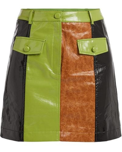 Kitri Women's Nancy Colour Faux-leather Mini Skirt - Green