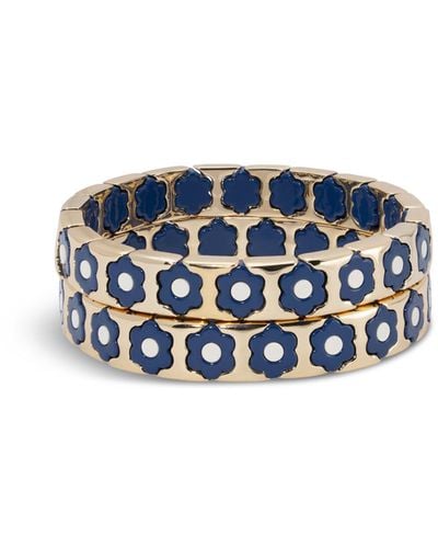 Roxanne Assoulin Women's Gilded Floral Bracelets Set Of 2 - Blue