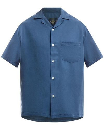 Portuguese Flannel Men's Dogtown Short Sleeve Shirt - Blue