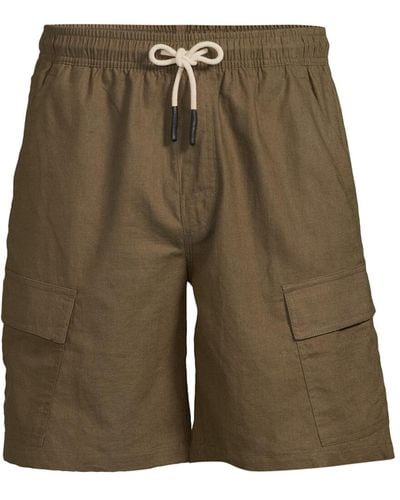Oas Men's Army Cargo Linen Shorts - Green