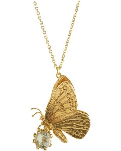 Alex Monroe Women's Green Amethsyt Butterfly Necklace - Metallic