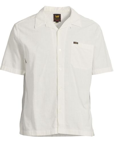 Lee Jeans Men's Resort Short Sve Shirt - White