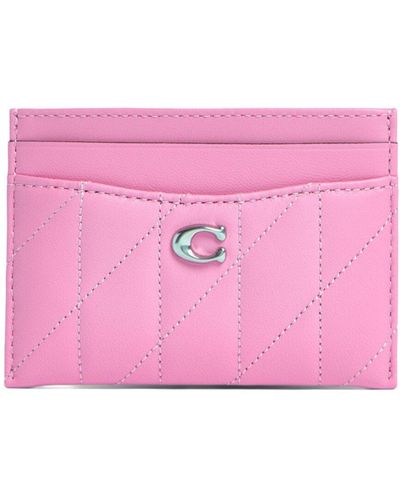 COACH Women's Card Case Quilted - Pink