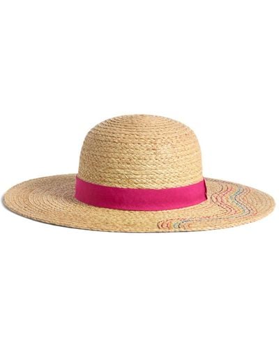 Paul Smith Women's Swirl Embroidered Straw Hat - Pink