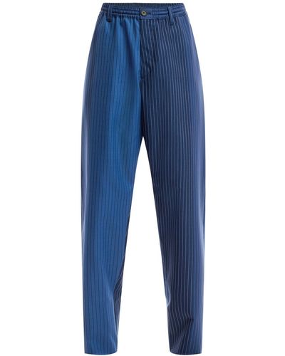 Marni Men's Dégradé Pinstripe Track Trousers - Blue