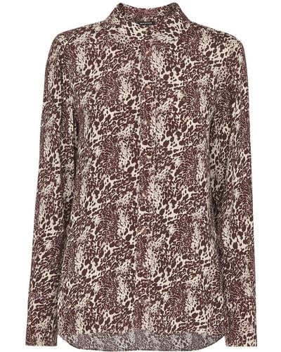Whistles Women's Micro Leopard Print Shirt - Brown