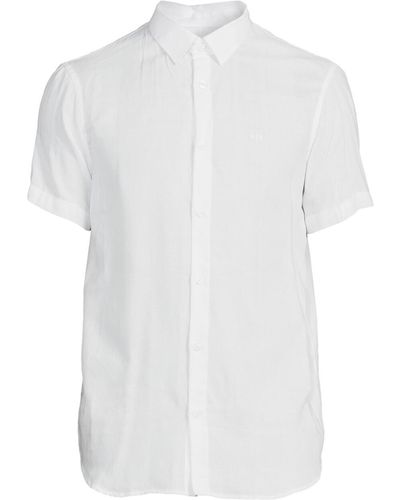 Armani Exchange Men's Embroidered Texture Short Sleeve Shirt - White