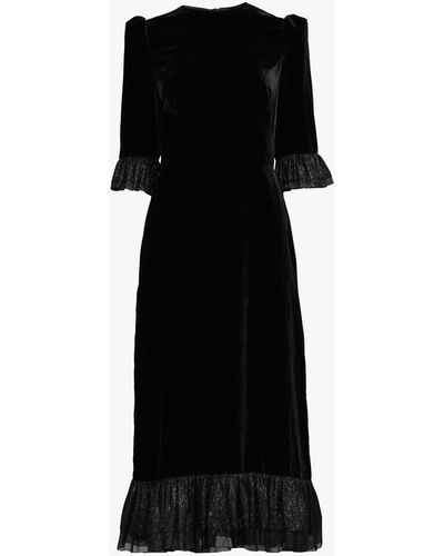 The Vampire's Wife Women's The Falconetti Dress In Silk Velvet - Black