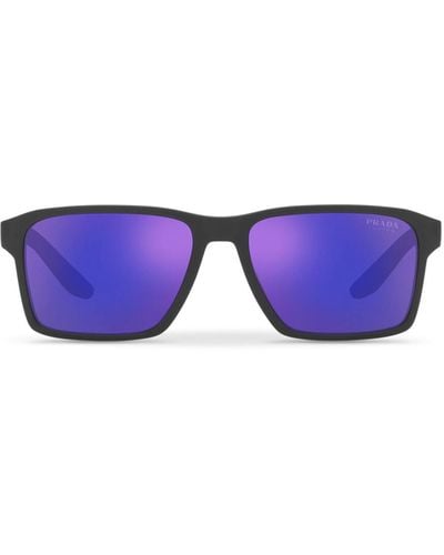 Prada Linea Rossa Women's Ps 05ys Acetate Mirrored Lense Sunglasses - Purple