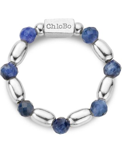 ChloBo Women's Mini Rice Sodalite Ring Medium - Blue