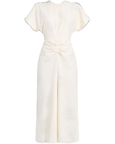 Victoria Beckham Women's Gathered Waist Midi Dress In - White