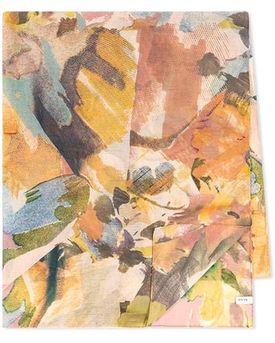 Paul Smith Women's Fabric Floral Exclusive Printed Scarf - White