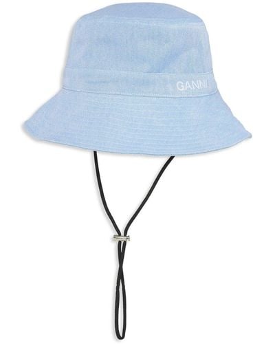 Ganni Women's Fisherman Bucket Hat - Blue