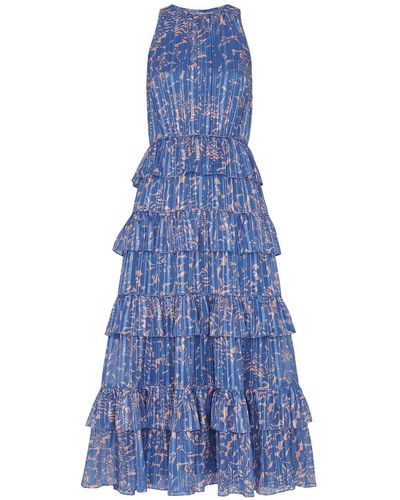 Whistles Women's Tropical Leaves Paloma Dress - Blue