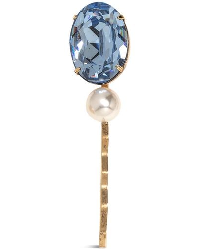 Jennifer Behr Women's Tula Oval Crystal And Pearl Bobby Pin - Blue