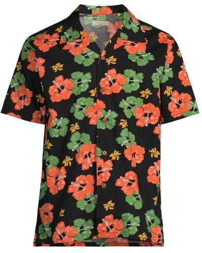 Nudie Jeans Men's Arvid Flower Hawaii Short Sleeve Shirt - Green