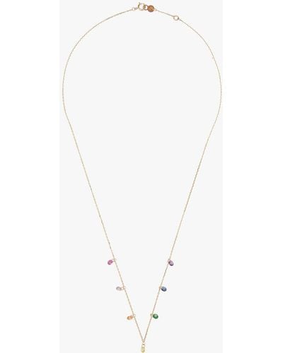 La Brune Et La Blonde Women's Confetti Rainbow Necklace, 7 Stones. - White
