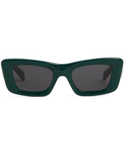 Prada Women's Rectangular Geometric Acetate Sunglasses - Green