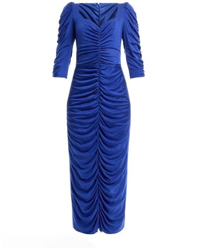 Costarellos Women's Sofiana Ruched Jersey Midi Dress - Blue