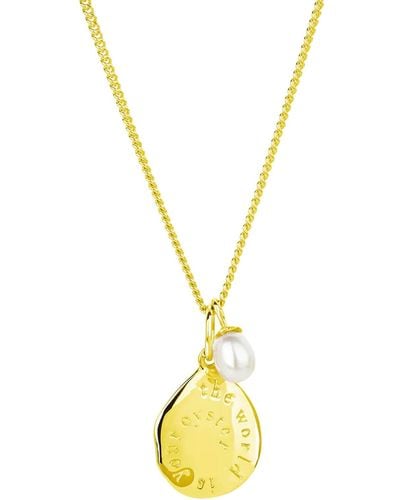Claudia Bradby Women's World Is Your Oyster Micro Necklace - Metallic