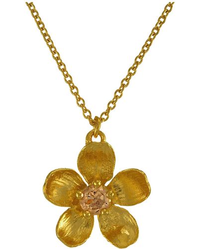 Alex Monroe Women's Citrine Buttercup Necklace - Metallic