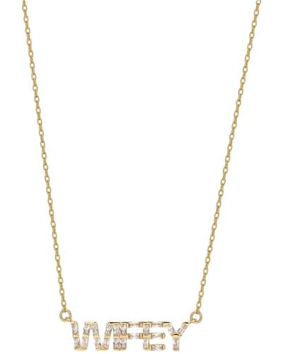 Crystal Haze Jewelry Women's Wifey Baguette Named Necklace - Metallic