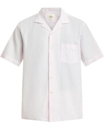 Hartford Men's Palm Mc Searsucker Stripe Short Sleeve Shirt - White