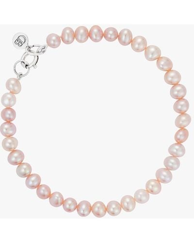 Claudia Bradby Women's Pink Button Pearl Bracelet - Natural