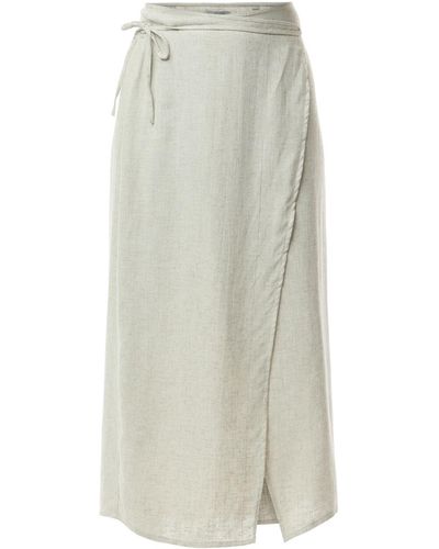 Pretty Lavish Women's Abigail Wrap Linen Midi Skirt - White
