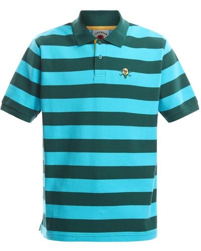 ICECREAM Men's Stripe Pique Polo T-shirt - Blue