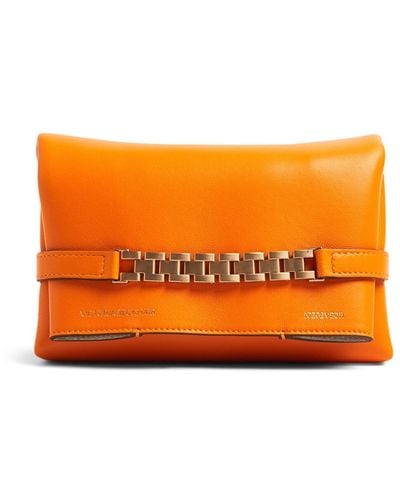 Mini Chain Pouch In Sapphire Blue Leather – Victoria Beckham UK