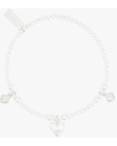 ChloBo Women's Triple Heart Bracelet - White
