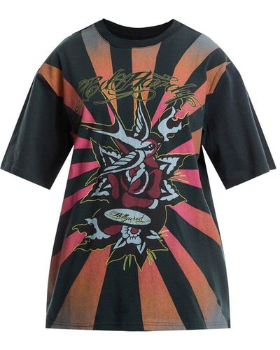 Ed Hardy Women's Hollywood Swallow Relaxed Tshirt - Black