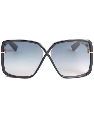 Tom Ford Women's Yvone Injected Acetate Sunglasses - Blue